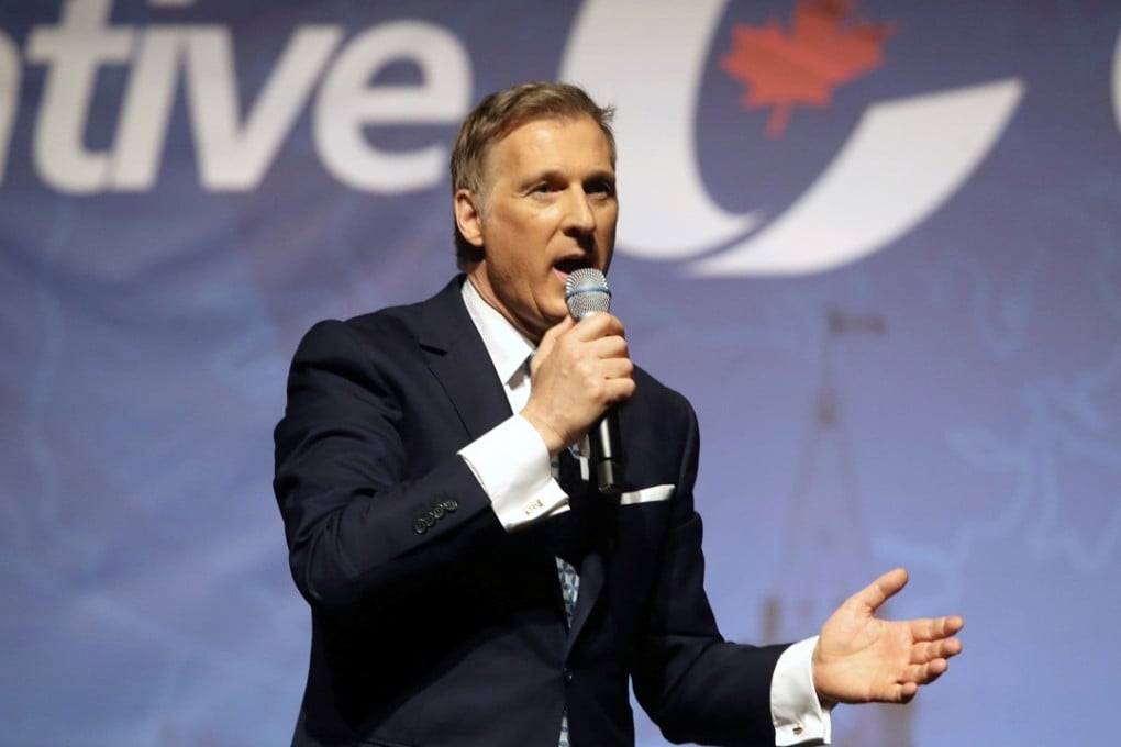 Former Conservative Party leadership candidate Maxime Bernier, addresses a Conservative Party debate in Toronto on April 26. He lost the leadership race to moderate Andrew Scheer and now plans to leave the party. Photo: Reuters