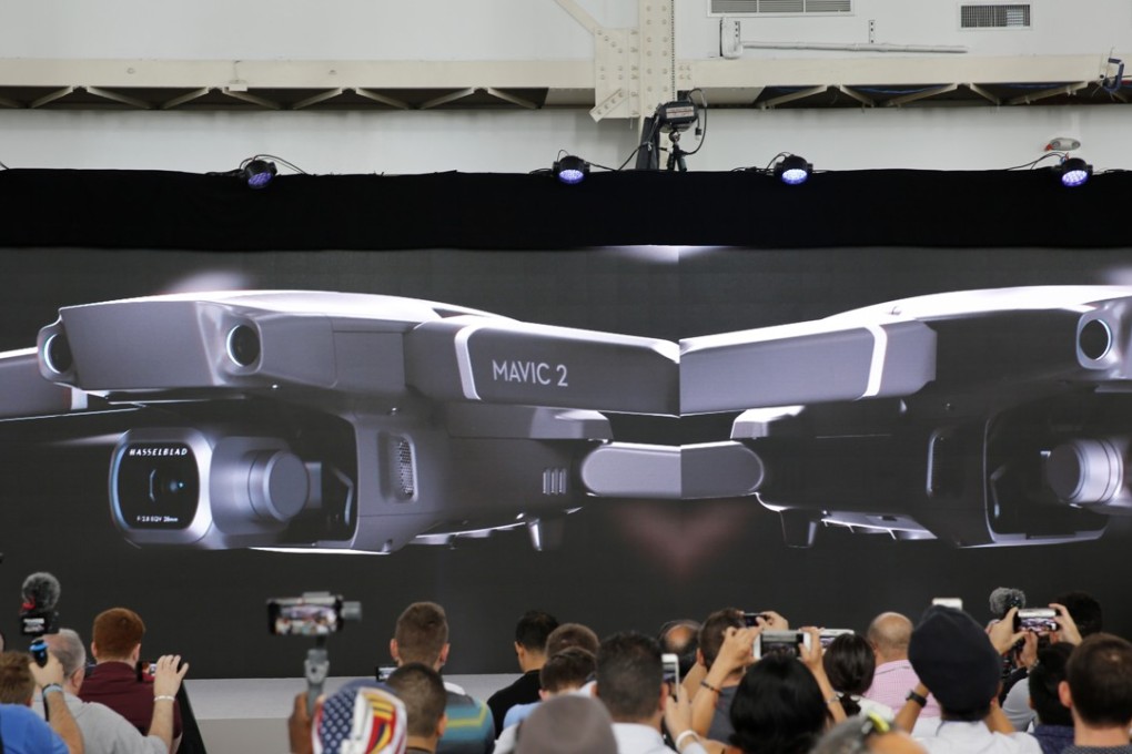 Photo taken on August 23, 2018 shows the launching ceremony of Mavic 2 Pro and Mavic 2 Zoom of DJI in New York. Photo: Xinhua