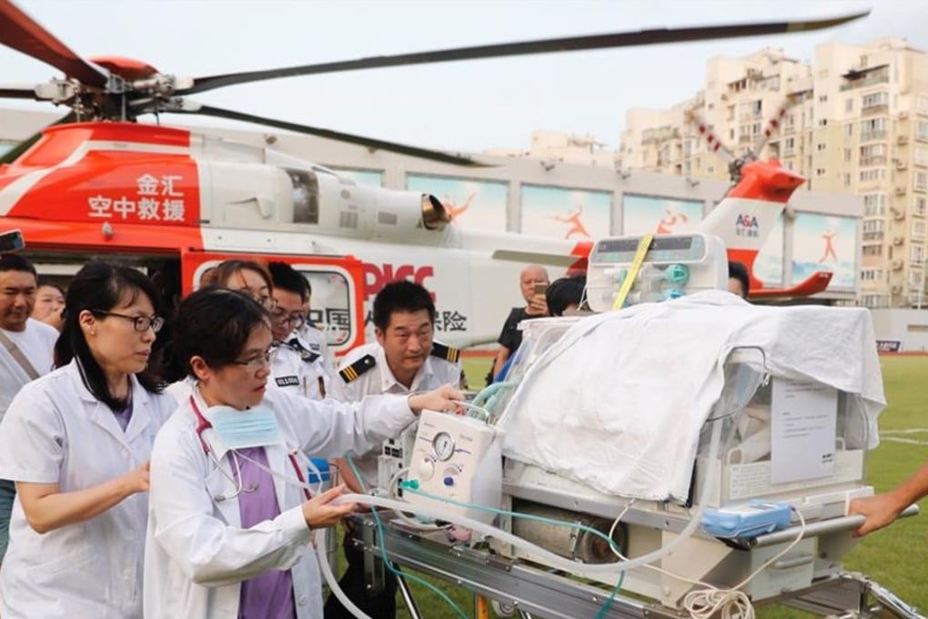 The infants were taken to a hospital in Shanghai on Thursday, a day after they were born prematurely. Photo: Shine.cn