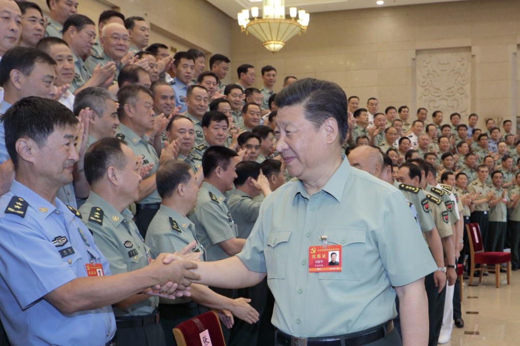 Chinese President Xi Jinping meets delegates attending a CMC meeting on party building in Beijing earlier this month. Photo: Xinhua