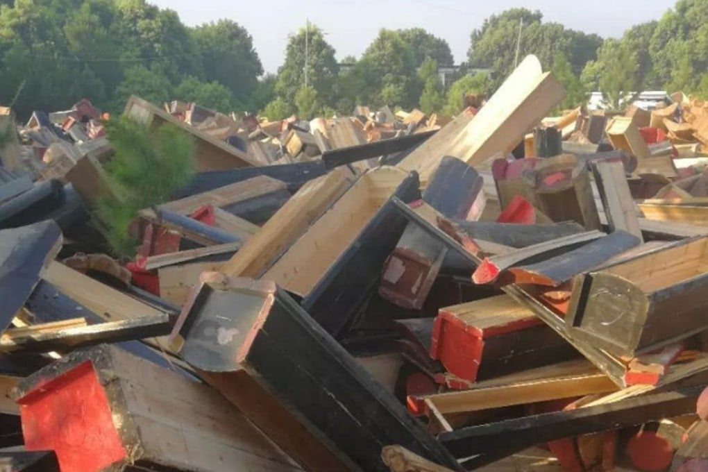 A campaign to push Jiangxi residents towards cremation rather than the traditional burial has sparked considerable distress among villagers, many of whom saved up their entire lives to afford their coffins. Photo: Handout