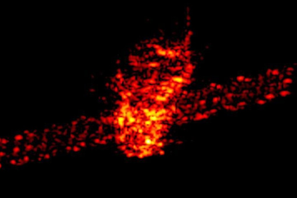 A radar image of Tiangong-1 as it approached Earth and burned up. Photo: EPA