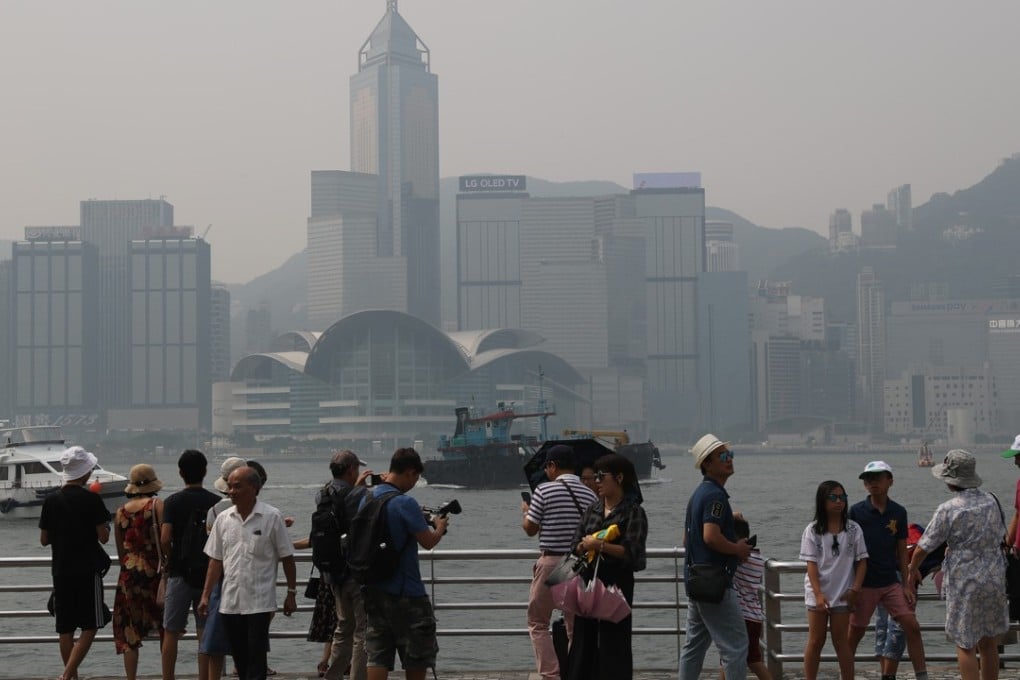 The Victoria Harbour skyline marred by haze. Photo: Edward Wong