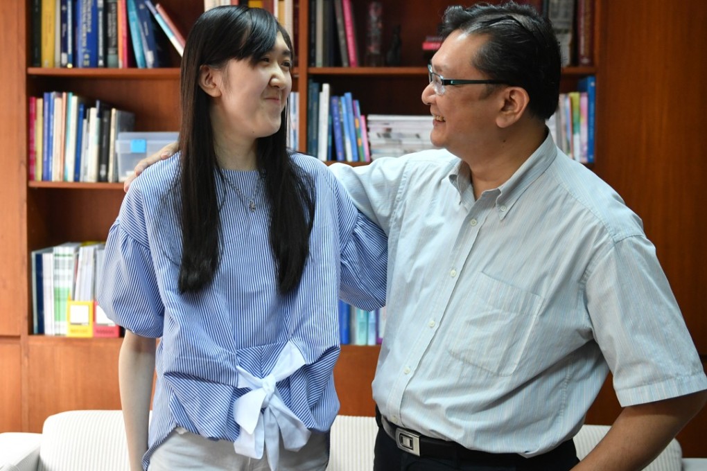 Marfan syndrome sufferer Lai Sai-yu (left), 16 – who has undergone heart surgery at the Hong Kong Adventist Hospital – Stubbs Road to improve her condition – with her father, Lai Chi-leung, who was told soon after her birth that she may not live long. Photo: Ali Ghorbani
