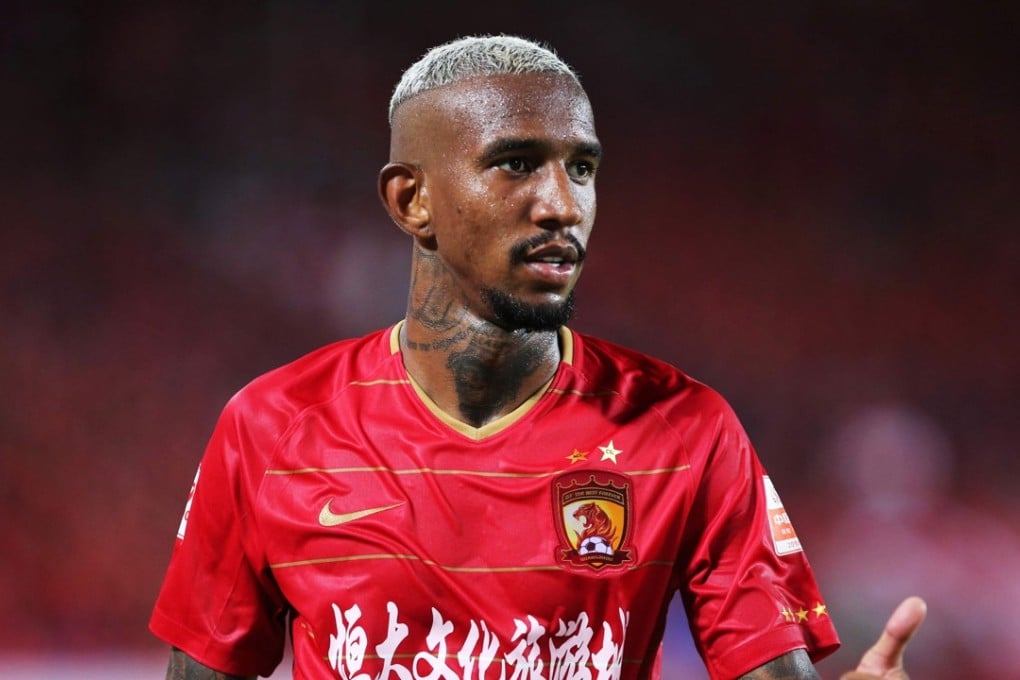 Guangzhou Evergrande's Anderson Talisca reacting during their 2018 Chinese Football Association Super League football match against Guizhou Hengfeng. Photo: AFP