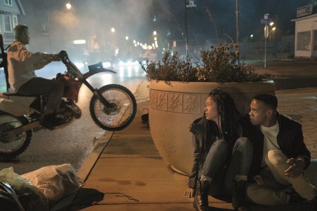 Joivan Wade and Lex Scott Davis in The First Purge (category IIB), directed by Gerard McMurray and also starring Y’lan Noel.