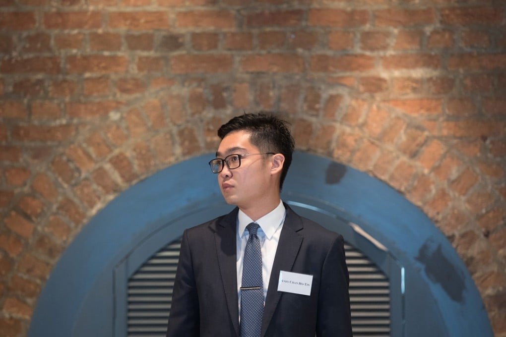 Andy Chan attends a lunch at the Foreign Correspondents’ Club in Hong Kong on August 14. Photo: Bloomberg