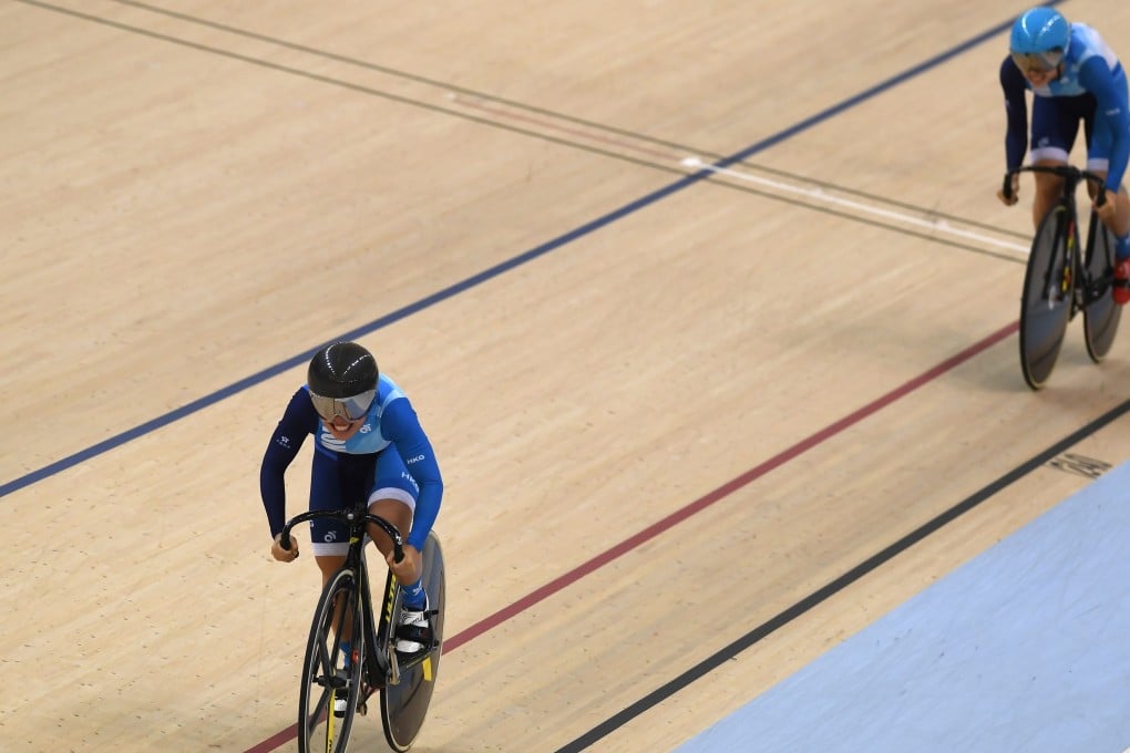 Hong Kong cyclist Sarah Lee goes for gold in her favourite event, the women’s keiren, while the windsurfers are still going strong