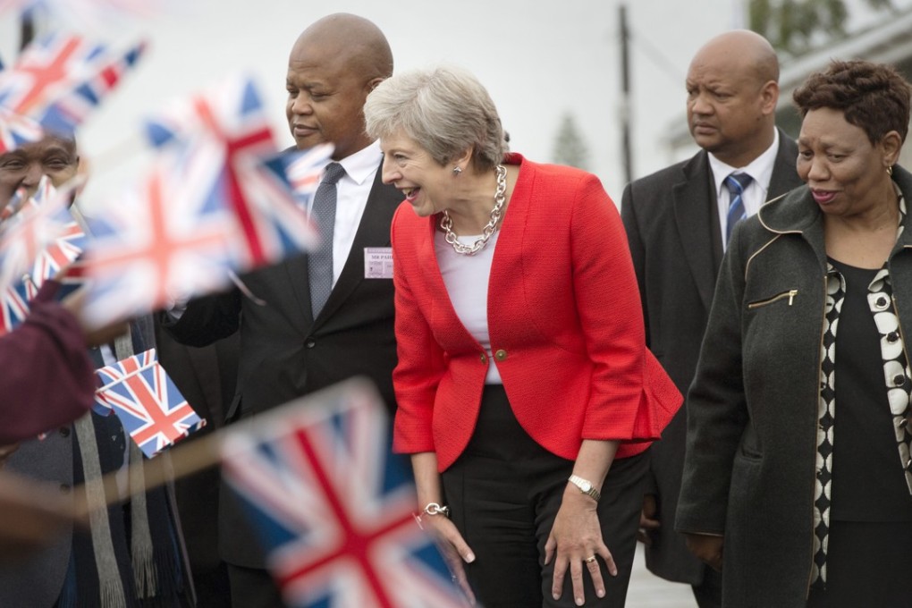 British Prime Minister Theresa May in Cape Town, South Africa. Photo: AP