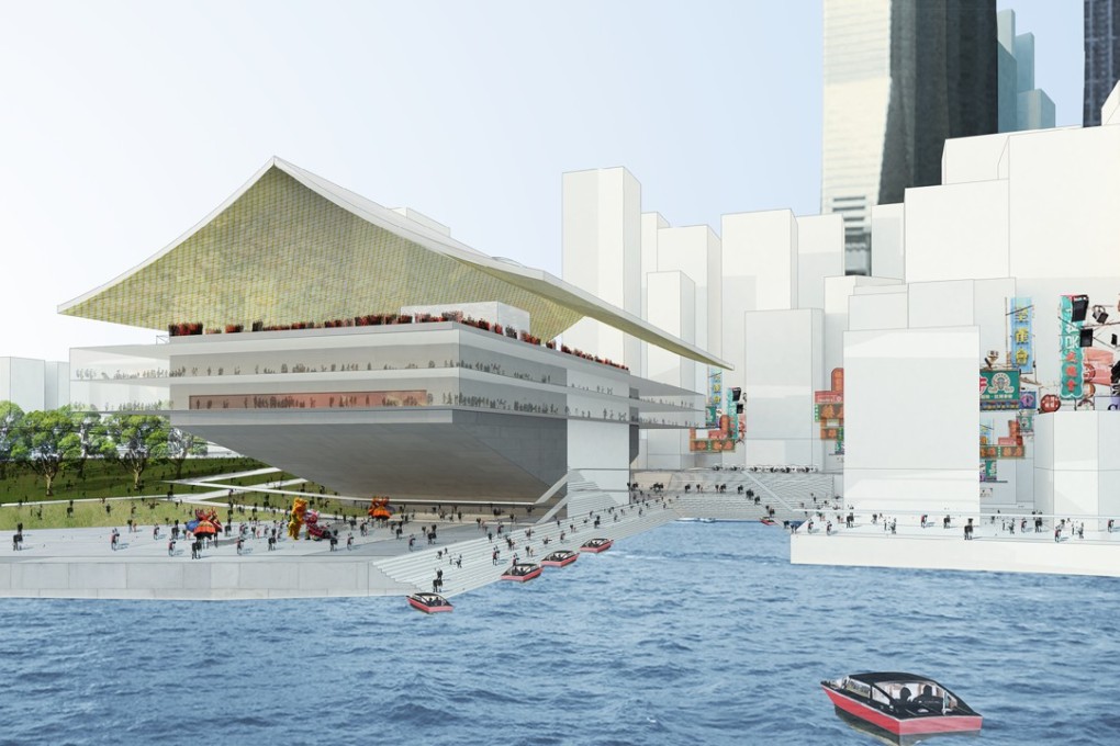 An artist’s impression of where the water taxi service will be located at the Xiqu Centre in West Kowloon Cultural District. Photo: Handout