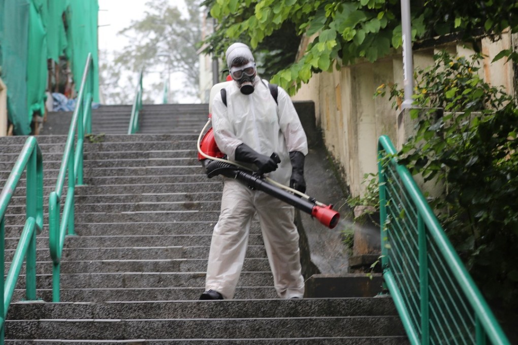 Mosquito control work being carried out in Cheung Chau. Photo: Edward Wong