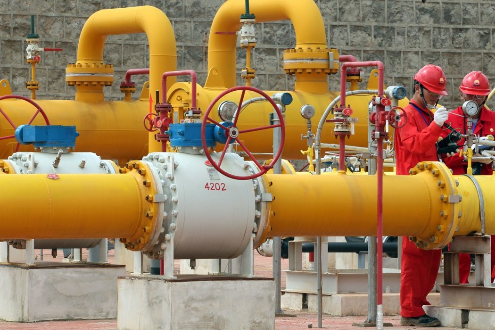 Kunlun employees inspect a natural gas transmission station in Kunming city, in China’s southwest Yunnan province. Photo: Imaginechina