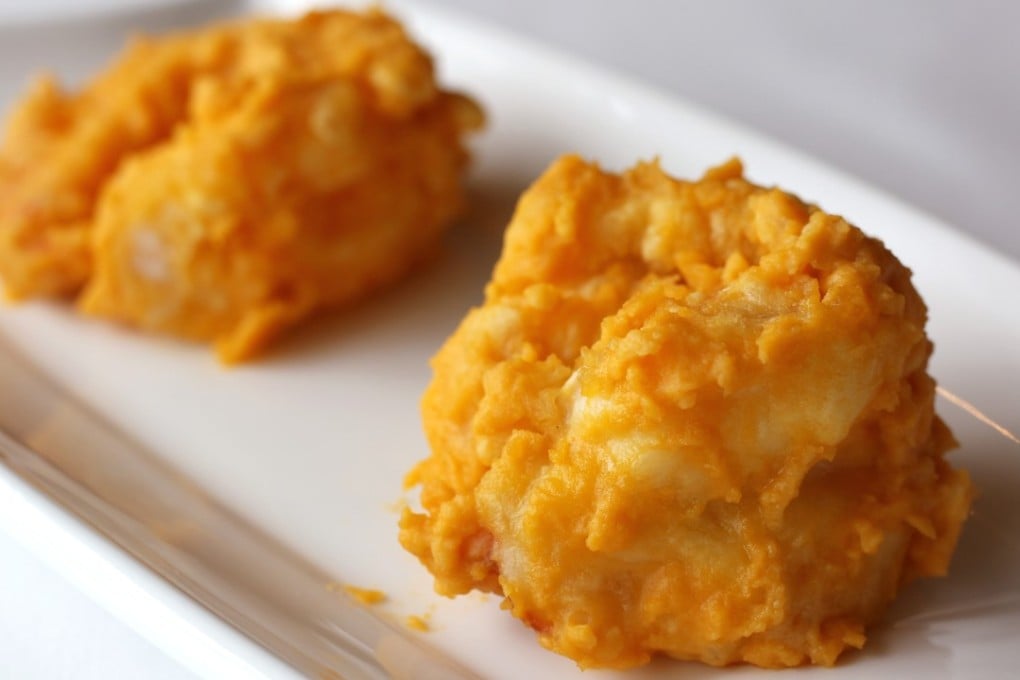 Sautéed prawn with salted egg yolk at Prestige House in Repulse Bay. Photo: Roy Issa