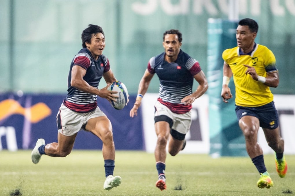 Hong Kong thrashed Thailand twice on Friday to safely reach the semi-final of the Asian Games rugby sevens tournament. Photo: HKSF&OC