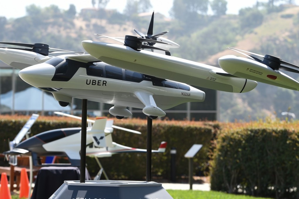 A model of Uber's electric flying taxi. Photo: AFP