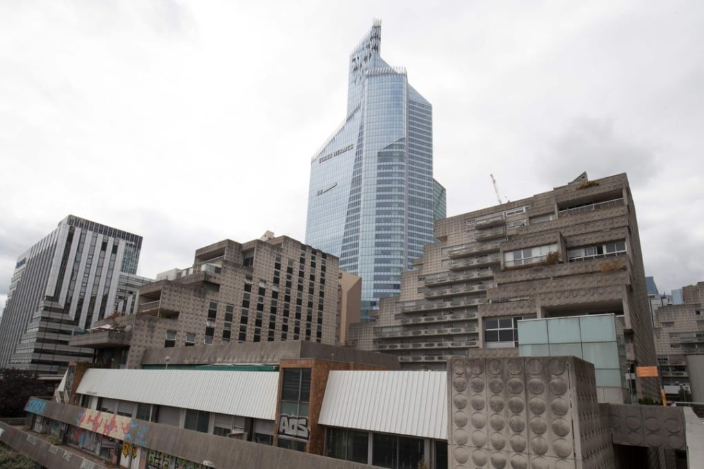 The two buildings of the Damiers Estate in Courbevoie that are expected to be demolished to make way for gigantic twin towers. Photo: AFP