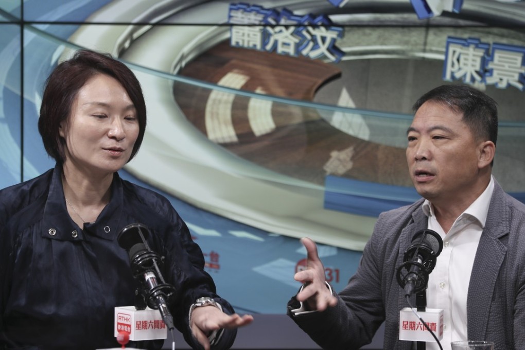 Starry Lee Wai-king (left) head of the Democratic Alliance for the Betterment and Progress of Hong Kong, and Democratic Party leader Wu Chi-wai in Kowloon Tong. Photo: Edward Wong
