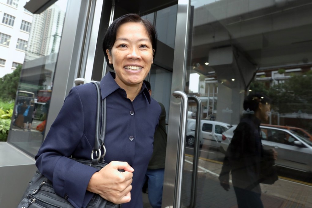 A happy Choi Chi-yee leaves court after the not guilty verdict. Photo: Dickson Lee