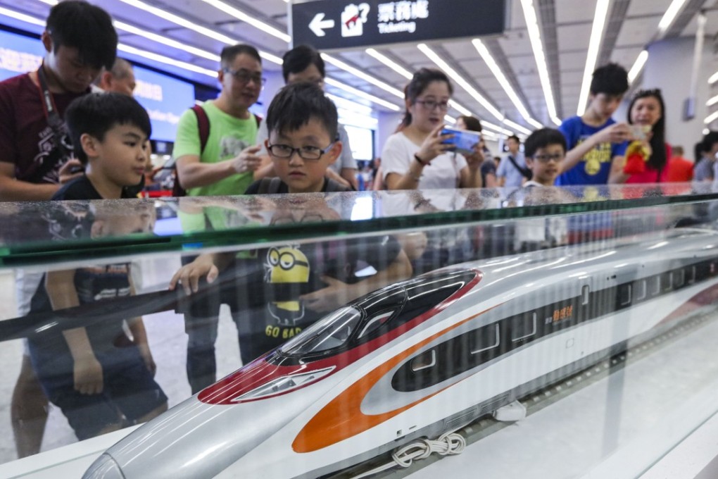 Members of the public at MTR Corp’s open day for the high-speed rail link’s West Kowloon terminus. Photo: Felix Wong