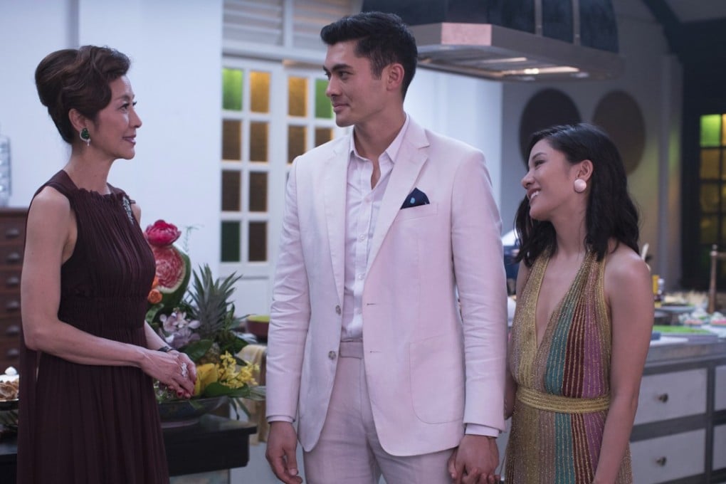 From left, Michelle Yeoh, Henry Golding and Constance Wu in a scene from the film Crazy Rich Asians. Photo: AP