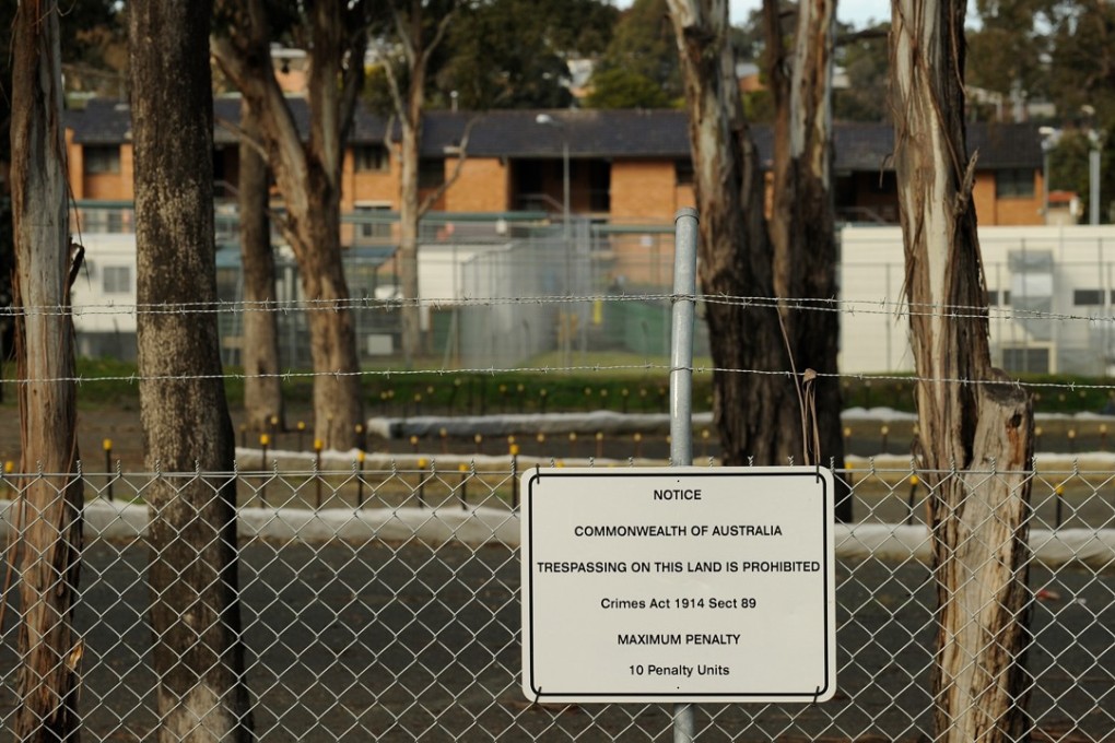 A sign warns against trespassing at an immigration centre in Australia. Photo: AFP