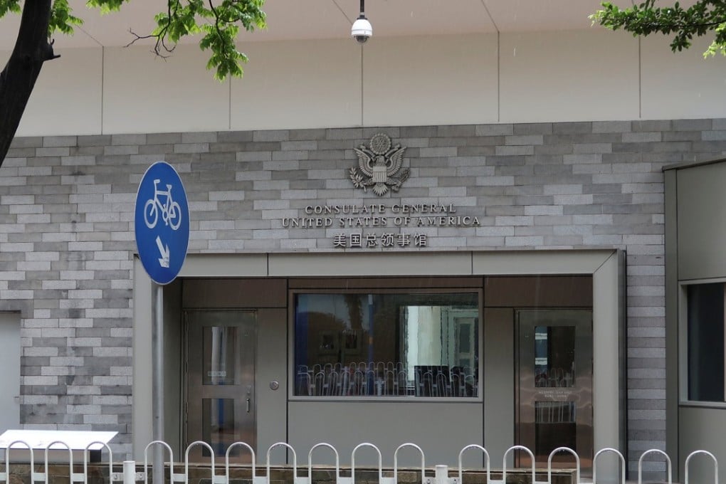 The entrance of the US Consulate in Guangzhou, China, where some employees reported abnormal sounds and air pressure in a case that recalled the illness that hit American diplomats serving in Cuba. Photo: Reuters