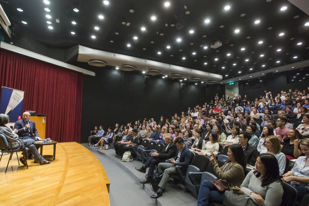 Amy Tan speaking at the 2017 Hong Kong International Literary Festival, an event that drew 5,000 visitors. The organisers are hoping for double the amount this year. Photo: Isaac Lawrence