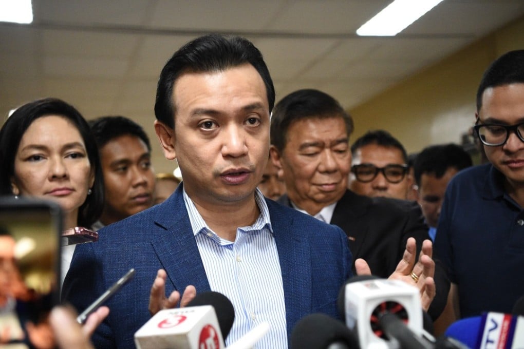Philippine Senator Antonio Trillanes during a press conference at the Senate in Manila on September 4, 2018. Photo: AFP