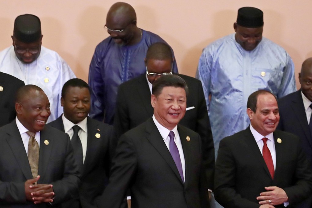 Chinese President Xi Jinping (front centre) announced US$60 billion in financial aid and investment pledges to Africa on Monday. Photo: EPA-EFE