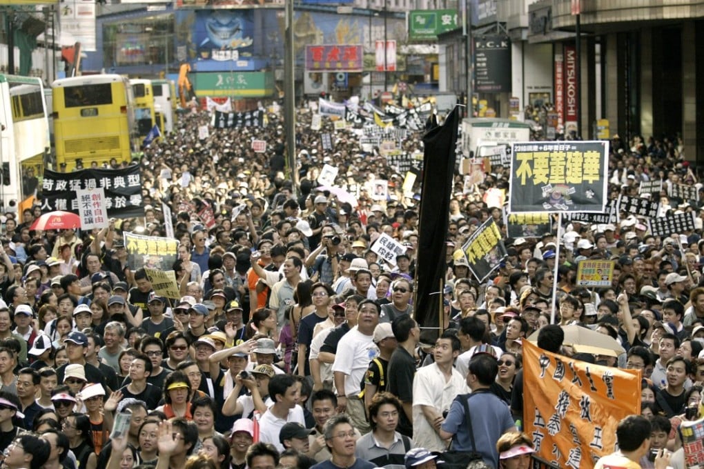 Article 23 of the Basic Law was shelved following massive demonstrations against the Hong Kong government in 2003. Photo: Dickson Lee