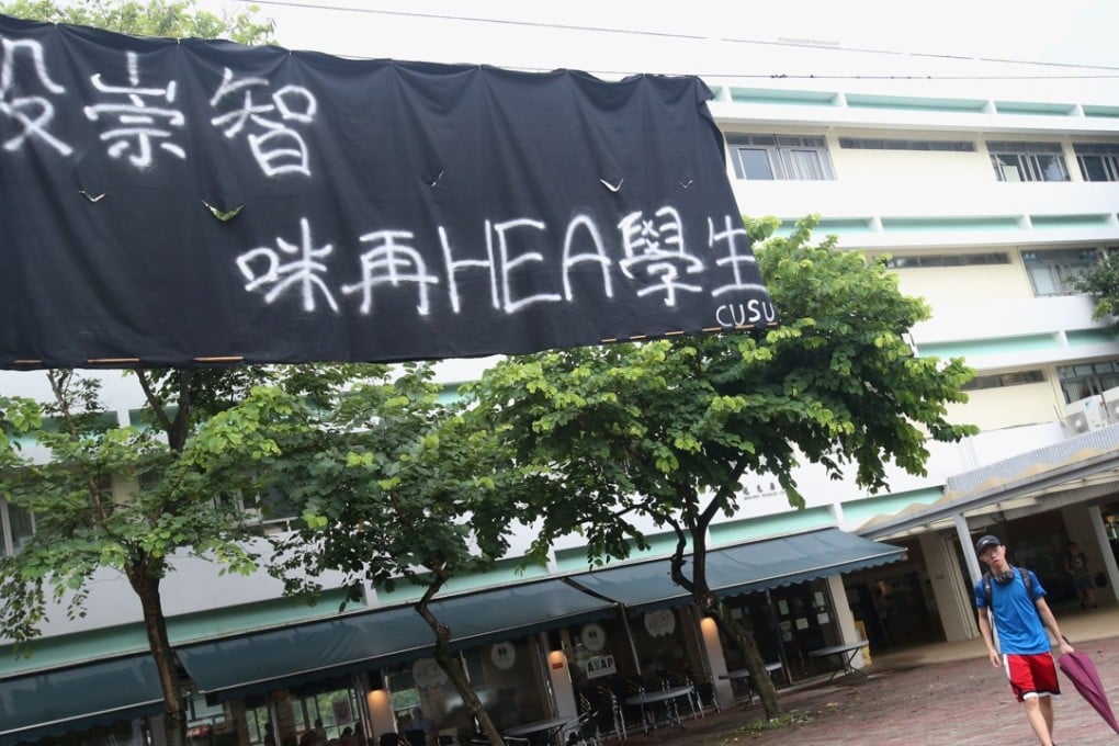 There have been three episodes at universities in Hong Kong where student leaders and professors have clashed over the right to discuss independence. Photo: David Wong