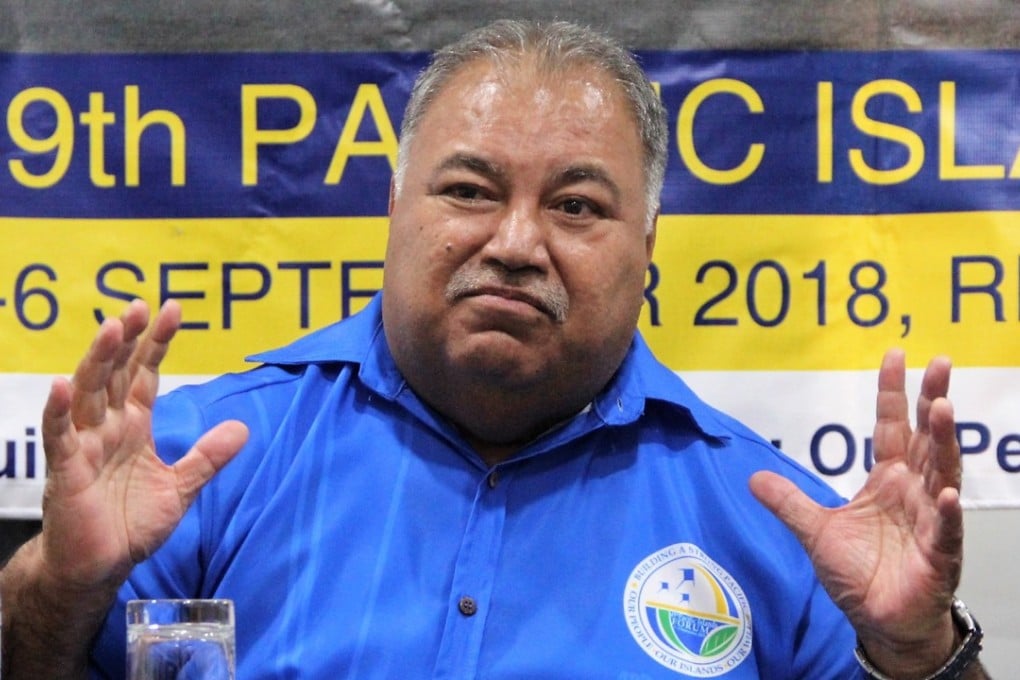 Nauruan President Baron Waqa says Beijing envoy Du Qiwen created a fuss at the Pacific Islands Forum in Nauru on Tuesday. Photo: Kyodo