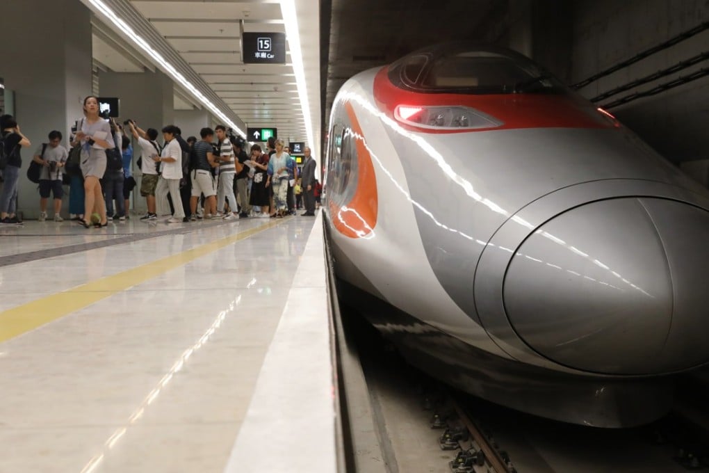 Trains stand at West Kowloon station following trial runs for the Guangzhou-Shenzhen-Hong Kong express rail link, on August 16. Photo: Sam Tsang