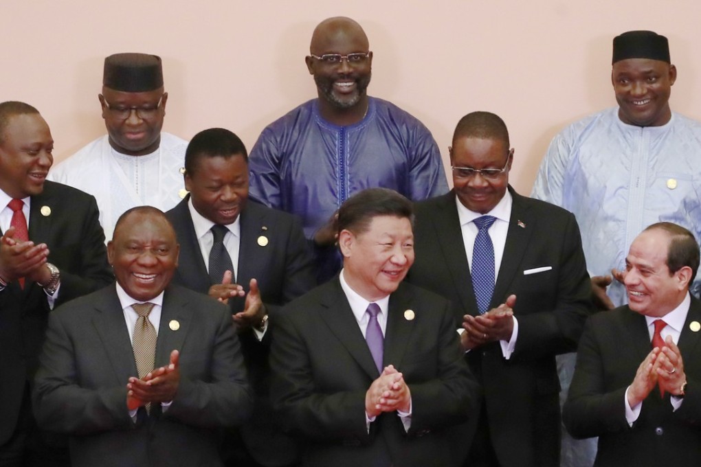 Chinese President Xi Jinping with African leaders in Beijing on September 3, during a group photo session at the Forum on China-Africa Cooperation. Photo: AP