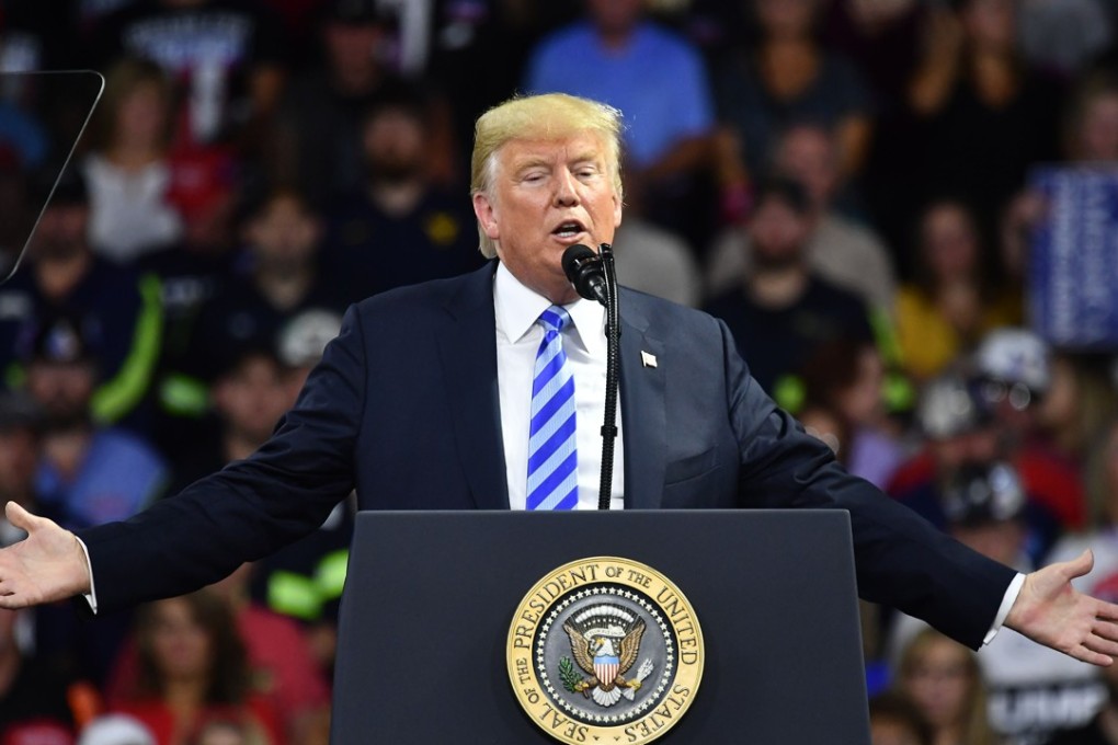 US President Donald Trump speaks during a political rally in Charleston, West Virginia, on August 21. A recent poll showed 86 per cent of Republicans support Trump. Photo: AFP