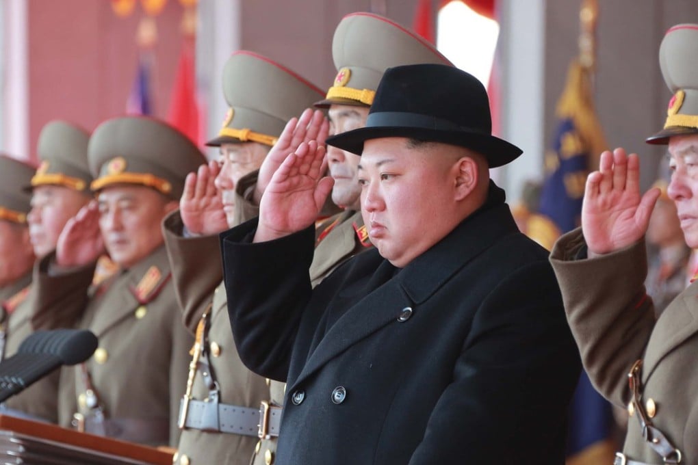 Kim Jong-un pictured at a parade in February where North Korea’s upgraded intercontinental ballistic missiles took centre stage. Photo: AP