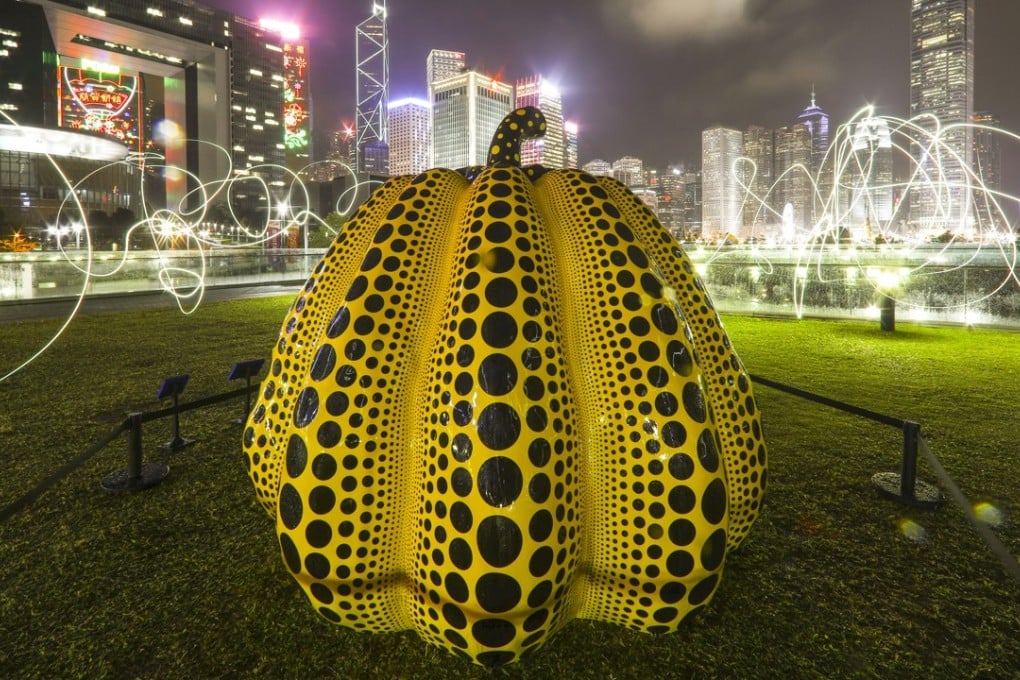 One of Yayoi Kusama’s pumpkin sculptures, similar to the one a Hong Kong art dealer paid US$1.4 million for but never received, on display on the harbourfront. Picture: Sam Tsang
