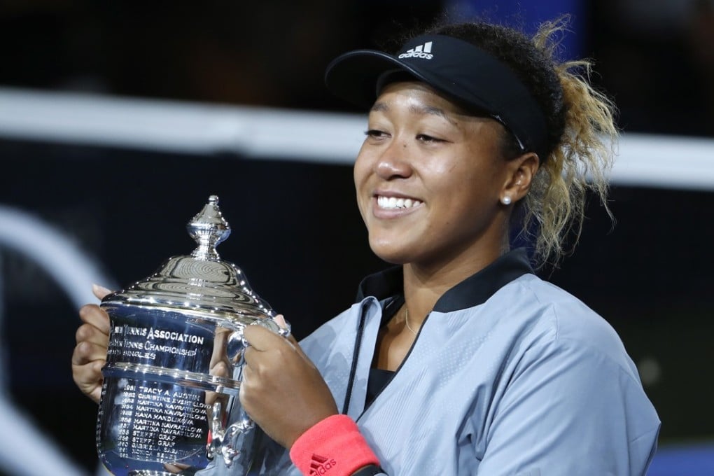 Naomi Osaka, of Japan after defeating Serena Williams in the women's final of the US Open tennis tournament on Saturday. Photo: AP