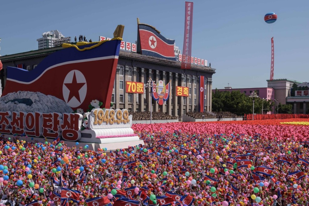 North Korea held a military parade to mark its 70th birthday, but refrained from showing off the intercontinental ballistic missiles. Photo: AFP