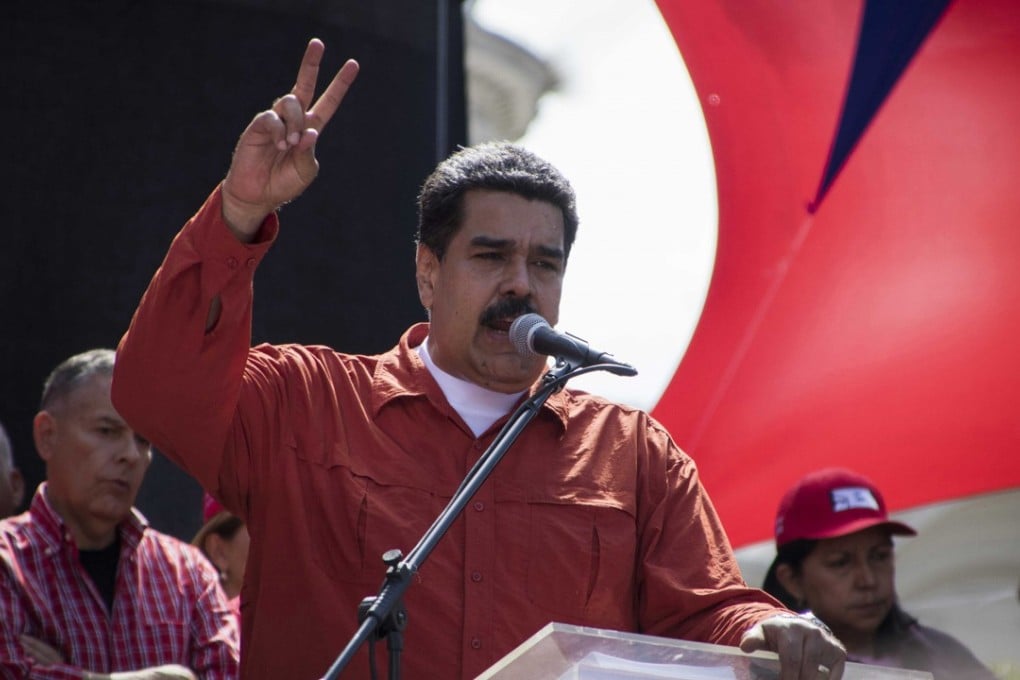 President Nicolas Maduro speaking to supporters in Caracas. Photo: TNS