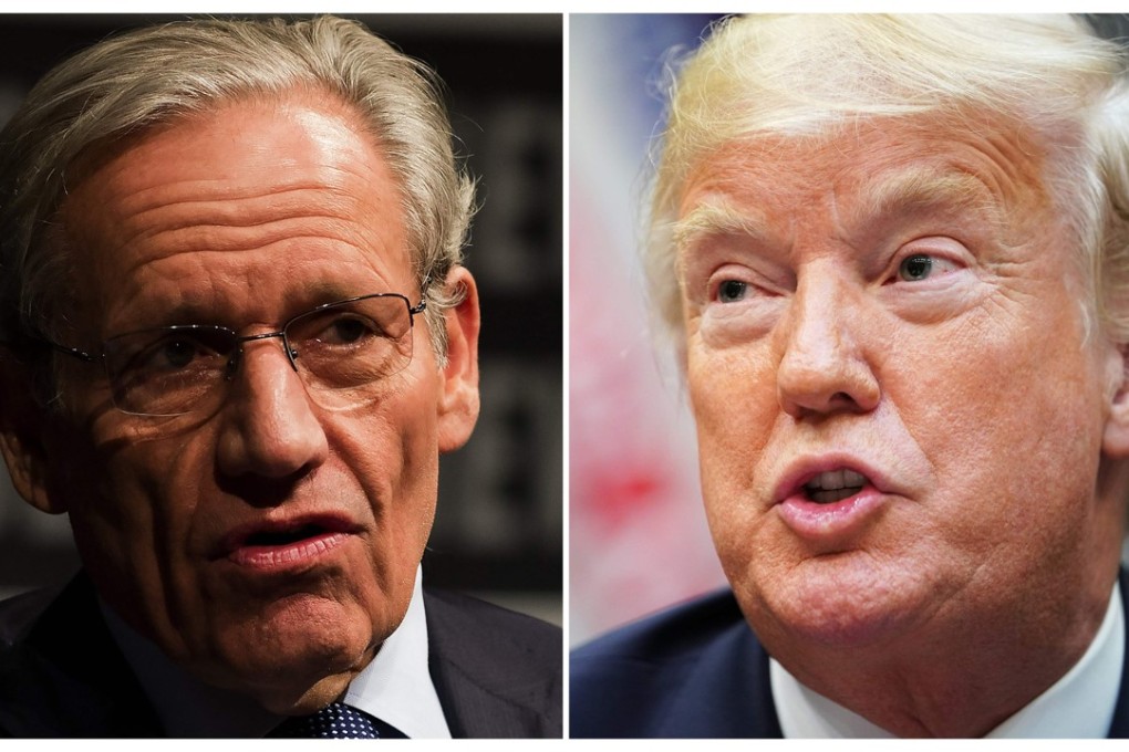 The journalist Bob Woodward. left, and US President Donald Trump. Woodward, author of a new book on Trump, said in an interview on Sunday that Trump had drafted a tweet that North Korea would have read as a sign of an imminent US attack. Photo: AFP