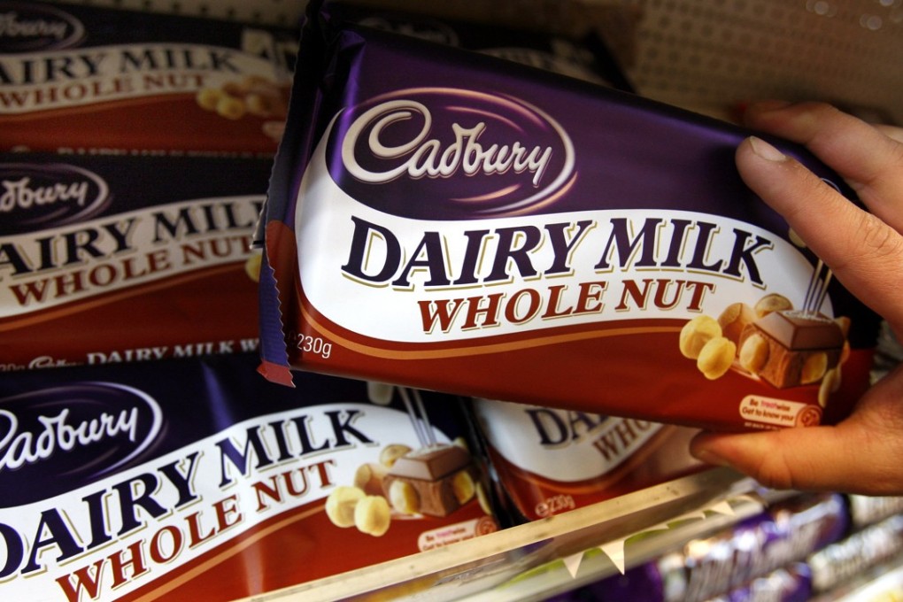 File photo of Cadbury chocolate bars in a supermarket in London. Photo: AP