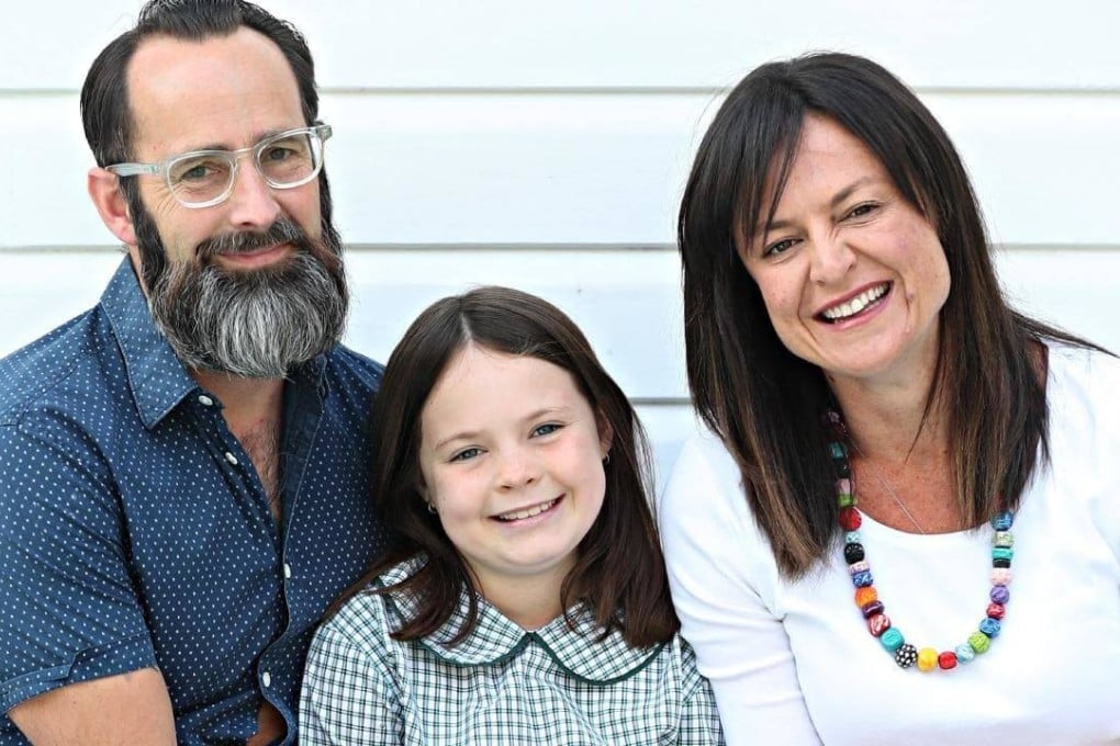 Schoolgirl Harper Nielsen with her parents Mark Nielsen and Yvette Miller. Photo: Facebook