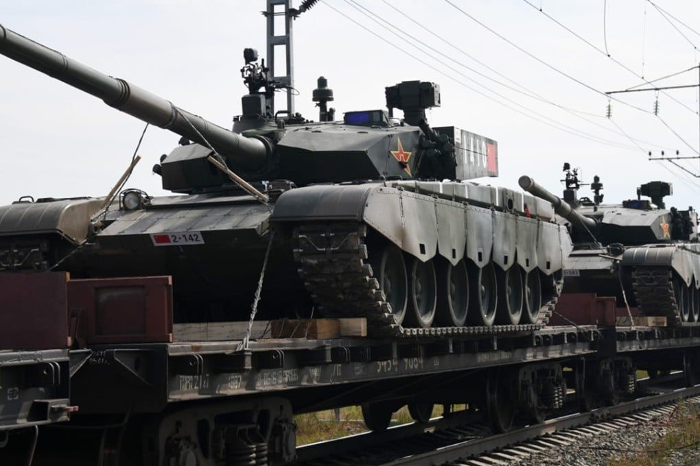 Chinese tanks and military vehicles arrive in Russia for the Vostok 2018 war games.