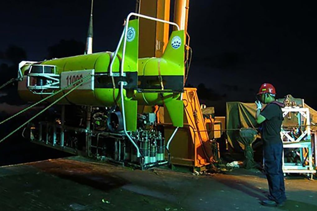 The Hailong 11000 is the first ultra-deep sea remotely operated vehicle designed and made in China. Photo: CCTV