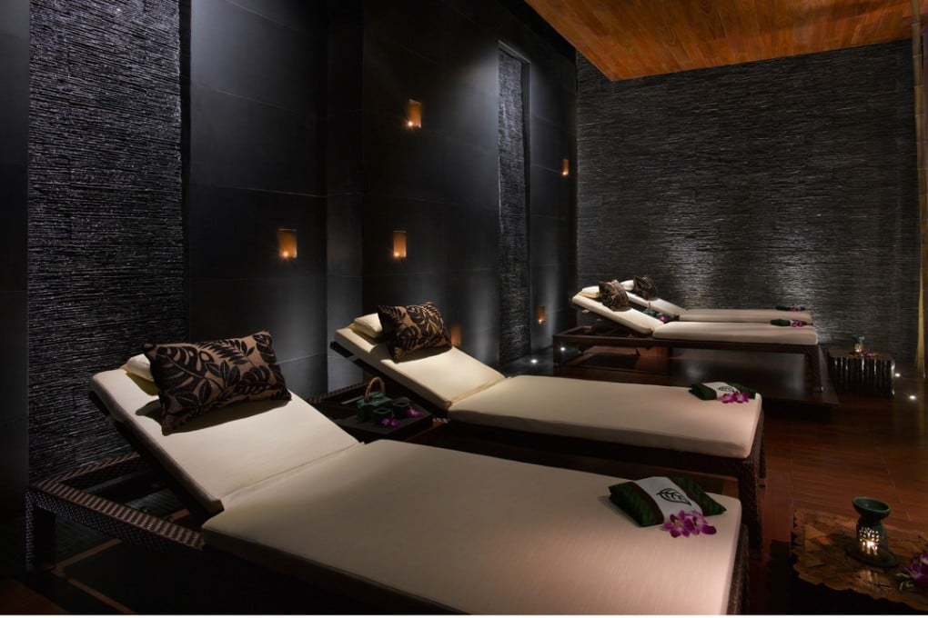 The Banyan Tree Spa’s area for relaxation and refreshment, in Macau.