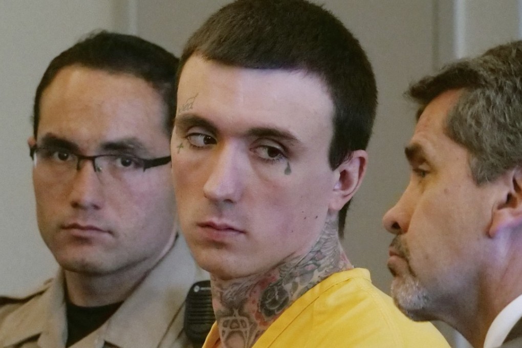 Austin Boutain, centre, attends a court hearing on Wednesday in Salt Lake City. Boutain was sentenced to life without parole for the 2017 slaying of Chenwei Guo. Photo: AP