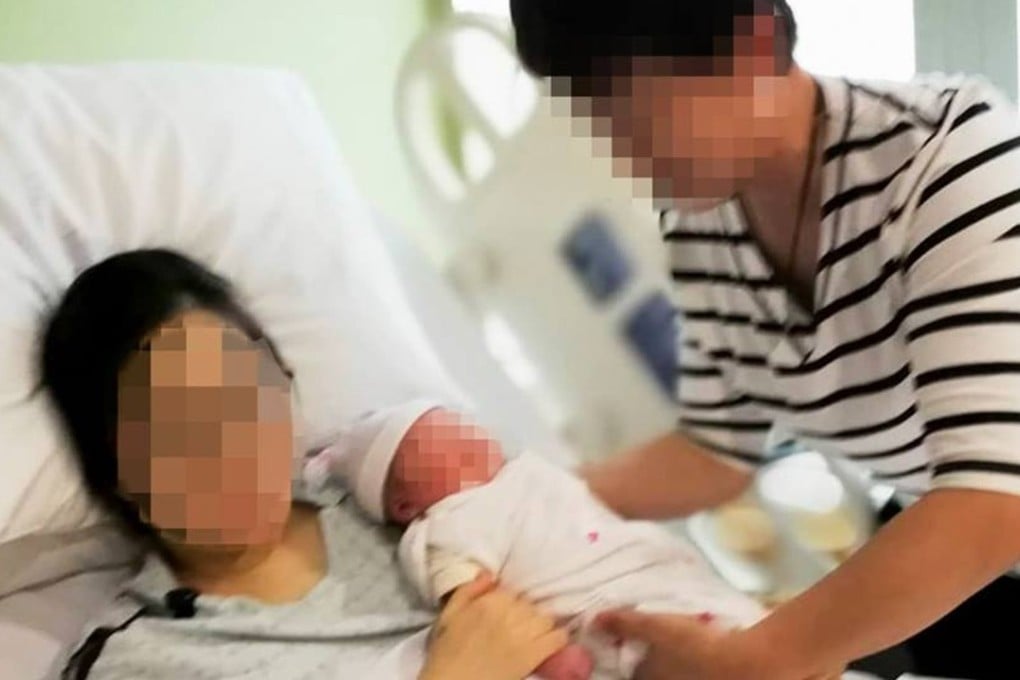 A new mother poses with her baby at Richmond Hospital in British Columbia, Canada, in a photo posted to Instagram by birth tourism operator the Baoma Inn. Photo: Baoma Inn via Instagram