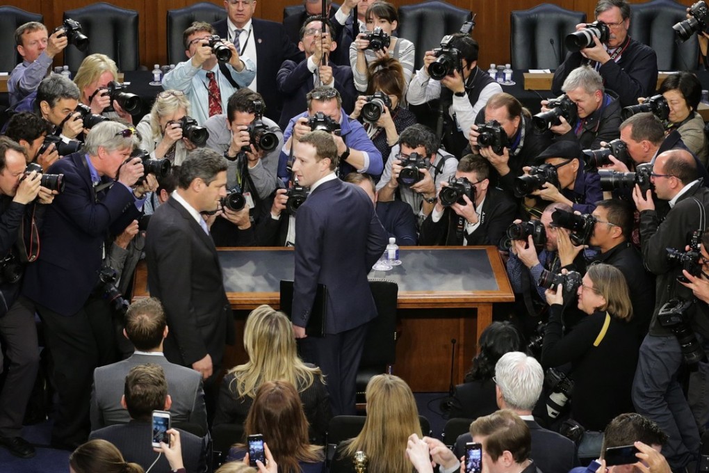 Facebook CEO Mark Zuckerberg testifies at a Senate committee hearing in the wake of the Cambridge Analytica scandal. Photo: AFP