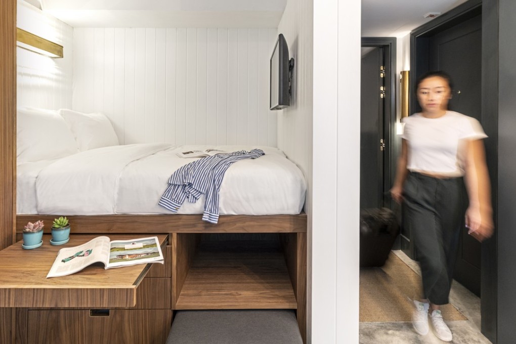 The Nate on Nathan Road in Hong Kong, comprises studio flats with just 107 square feet of internal space, into which designers fit a private bathroom. Living and kitchen space is communal.